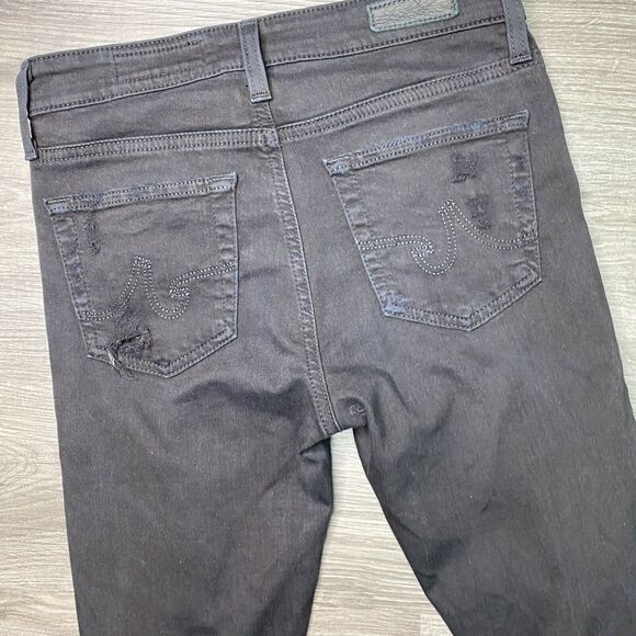 AG ADRIANO GOLDSCHMIED | sz 25 Women's Black Destroyed Farrah Skinny Ankle Jeans - Picture 8 of 8